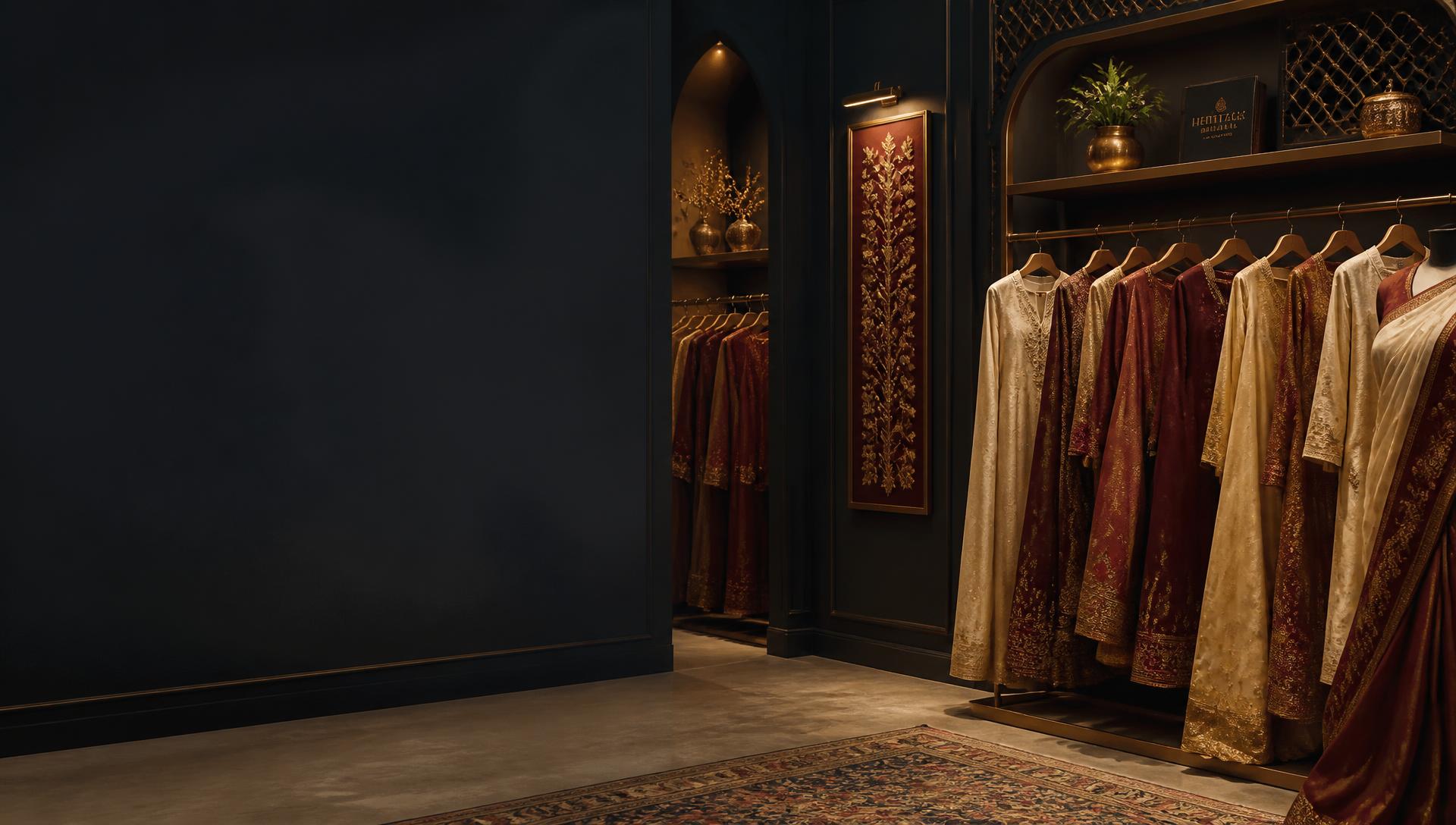 Shaj Boutique store interior with handwoven sarees